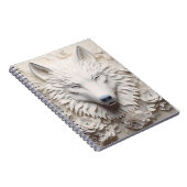 3D Weißer Wolf Gesicht Notizblock (Rechte Seite)