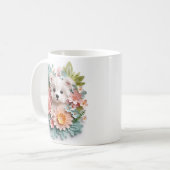 3D-Welpe aus weißem Pastell Kaffeetasse (Vorderseite Links)