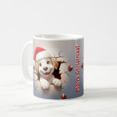 3D Welpen Weihnachten Kaffeetasse (Vorderseite Links)
