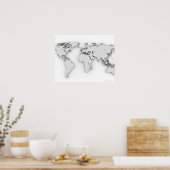 3D-Weltkarte, computergeneriertes Bild Poster (Küche)