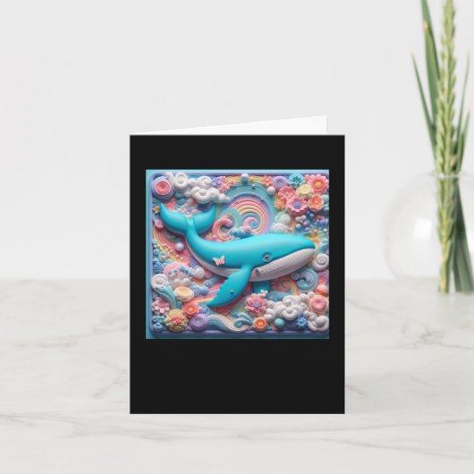 3d Whale Sticker Karte (Vorderseite)