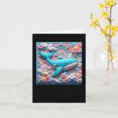 3d Whale Sticker Karte (Gelbe Blume)
