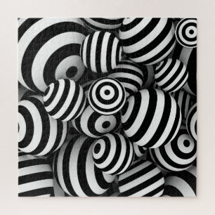 3D White Balls Black Lines Puzzle