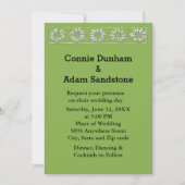 3D White Daisies Muster Grüne Backgrd Hochzeit Einladung (Vorderseite)