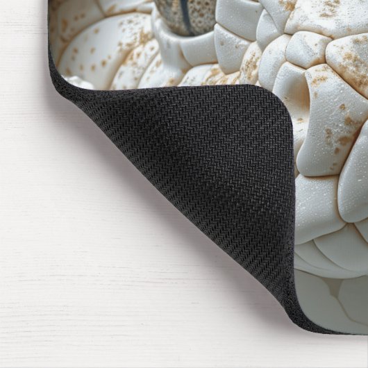 3D White King Cobra Snake Portrait Mouse Pad Mousepad (Ecke)