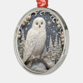 3D White Owl Woodland Animal Chirstmas Ornament Aus Metall (Links)