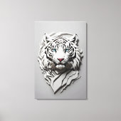 3D White Tiger Art Leinwanddruck (Vorderseite)