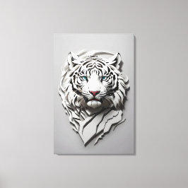 3D White Tiger Art Leinwanddruck