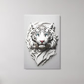 3D White Tiger Art Leinwanddruck (Vorderseite)