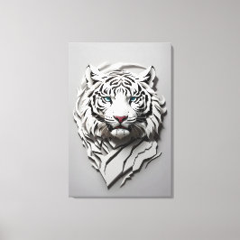 3D White Tiger Art Leinwanddruck