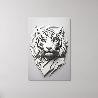 3D White Tiger Art Leinwanddruck