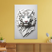3D White Tiger Art Leinwanddruck (Insitu (Wohnzimmer))