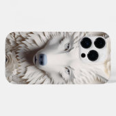 3D White Wolf Face Case-Mate iPhone Hülle (Rückseite (Horizontal))
