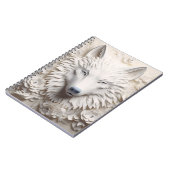 3D White Wolf Face Notizblock (Linke Seite)