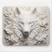 3D White Wolf Mousepad (Vorne)