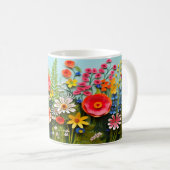 3D Wild Blume Design Kaffeetasse (VorderseiteRechts)