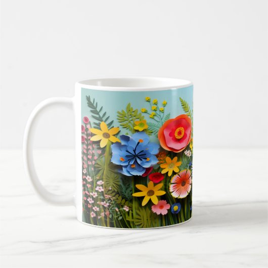 3D Wild Blume Design Kaffeetasse (Links)