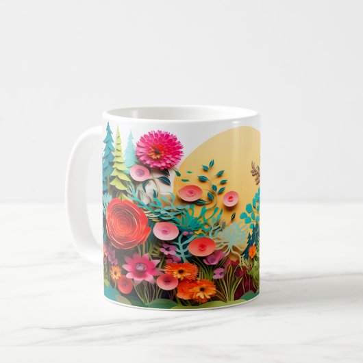 3D Wild Blume Design Kaffeetasse (Vorderseite Links)