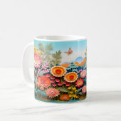 3D Wild Blume Design Kaffeetasse (Vorderseite Links)