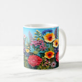 3D Wild Blume Design Kaffeetasse (VorderseiteRechts)