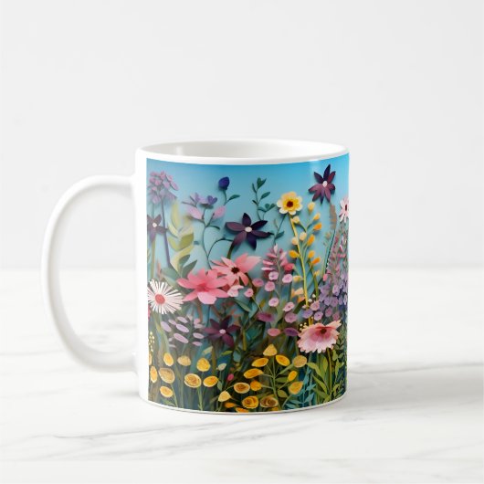 3D Wild Blume Design Kaffeetasse (Links)