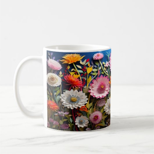 3D Wild Blume Design Kaffeetasse (Links)