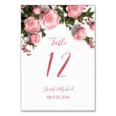 3D Wilde Rosen Weiße Hochzeit Tischnummer (Rückseite)