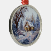 3D Winter House Weihnachten Ornament Aus Metall (Rechts)