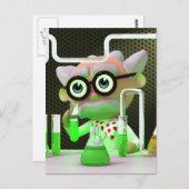 3D-Wissenschaftler-Labrador Postkarte (Vorne/Hinten)