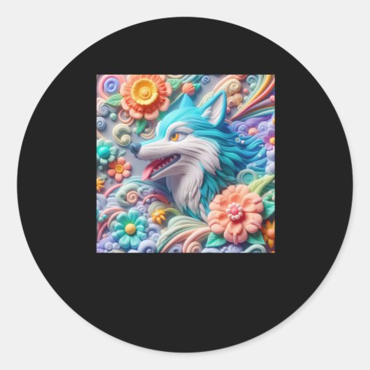 3d Wolf Sticker (Vorderseite)