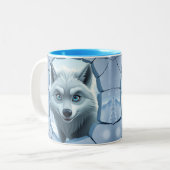 3d Wolfsloch in einem Wrap-Design der Tasse (Vorderseite Links)
