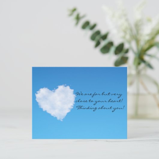 3D-Wolke aus weichem Herzen Denken Sie an Sie! Postkarte (Stehend Vorderseite)