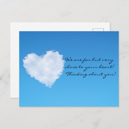 3D-Wolke aus weichem Herzen Denken Sie an Sie! Postkarte (Vorne/Hinten)