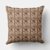 3D Wooden Block Pattern with Light Brown Kissen (Rückseite)