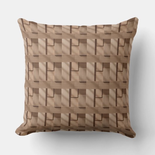 3D Wooden Block Pattern with Light Brown Kissen (Vorderseite)