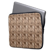 3D Wooden Block Pattern with Light Brown Laptopschutzhülle (Vorderseite Links)