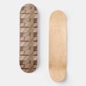 3D Wooden Block Pattern with Light Brown Skateboard (Vorderseite)