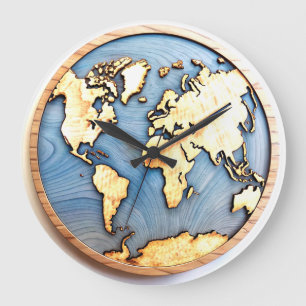 3D World Map Design Uhr