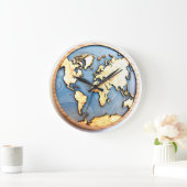 3D World Map Design Uhr (Zuhause)