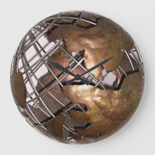 3D World Wall Clock Große Wanduhr