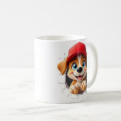 3D-Wrapper für niedliche Hunde Tasse (VorderseiteRechts)