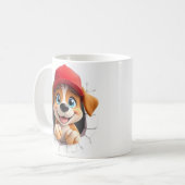 3D-Wrapper für niedliche Hunde Tasse (Vorderseite Links)