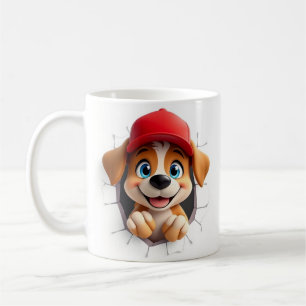3D-Wrapper für niedliche Hunde Tasse