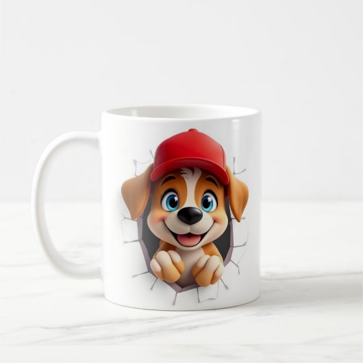 3D-Wrapper für niedliche Hunde Tasse (Links)