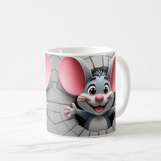 3D-Wrapper für niedliche Maus-Tasse, Wrapper-Desig Kaffeetasse (VorderseiteRechts)