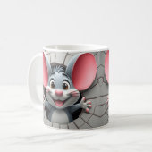 3D-Wrapper für niedliche Maus-Tasse, Wrapper-Desig Kaffeetasse (Vorderseite Links)