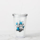 3D-Würfel von SlipperyJoe Acryltrinkbecher (Rückseite)