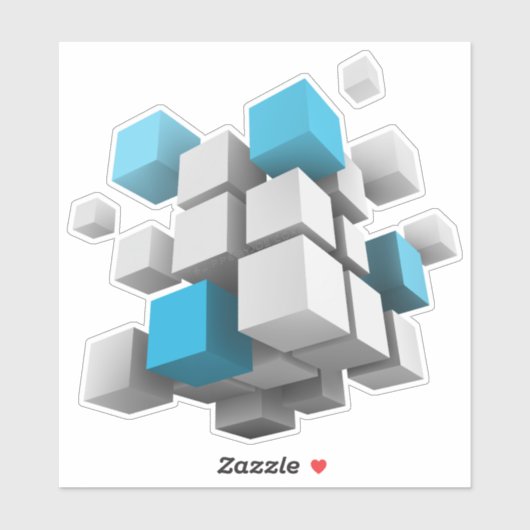 3D-Würfel von SlipperyJoe Aufkleber (Blatt)