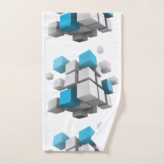 3D-Würfel von SlipperyJoe Badhandtuch Set (Handtuch)