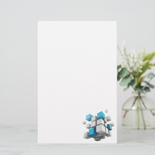 3D-Würfel von SlipperyJoe Briefpapier (Stehend Vorderseite)